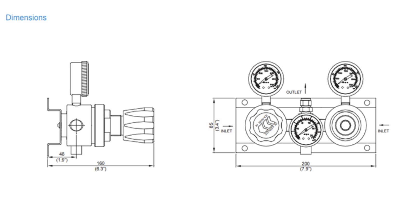Панель газовая полуавтоматическая AMFLO R1200 ADGP00,  одноступенчатая, Pвх-206 bar, c манометрами, PRV, FNPT 1/4  CV-1.0 / Semi-automatic gas panel AMFLO R1200 ADGP00 single-stage, inlet pressure 206bar,  PRV, connections FNPT 1/4 CV-1.0