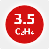 Этилен (C2H4) 3.5 (99,95%) в баллоне 1 л. (0,3 кг.), соединение W21,8х1/14'' LH (DIN 1) с баллоном