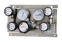 Панель газовая ручная двухплечевая AMFLO PSB 210 D-P00-00R, Pвх-241 bar, c манометрами, PRV, PUV, FNPT 1/4  CV-0.08 / Manual gas panel AMFLO PSB 210 D-P00-00R single-stage, inlet pressure 241bar,  PRV, ball valves, connections FNPT 1/4 CV-0.08