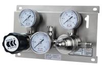 Панель газовая полуавтоматическая AMFLO R1100 ADGP00,  одноступенчатая, Pвх-206 bar, c манометрами, PRV, FNPT 1/4  CV-0.08 / Semi-automatic gas panel AMFLO R1100 ADGP00R  PRV, connections FNPT 1/4 CV-0.08