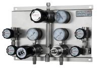 Панель газовая полуавтоматическая AMFLO PSB1100 ADGP00R,  одноступенчатая, Pвх-206 bar, c манометрами, PRV, PUV, FNPT 1/4  CV-0.08 / Semi-automatic GP AMFLO PSB1100 ADGP00R , ball valves. cons. FNPT 1/4 CV-0.08